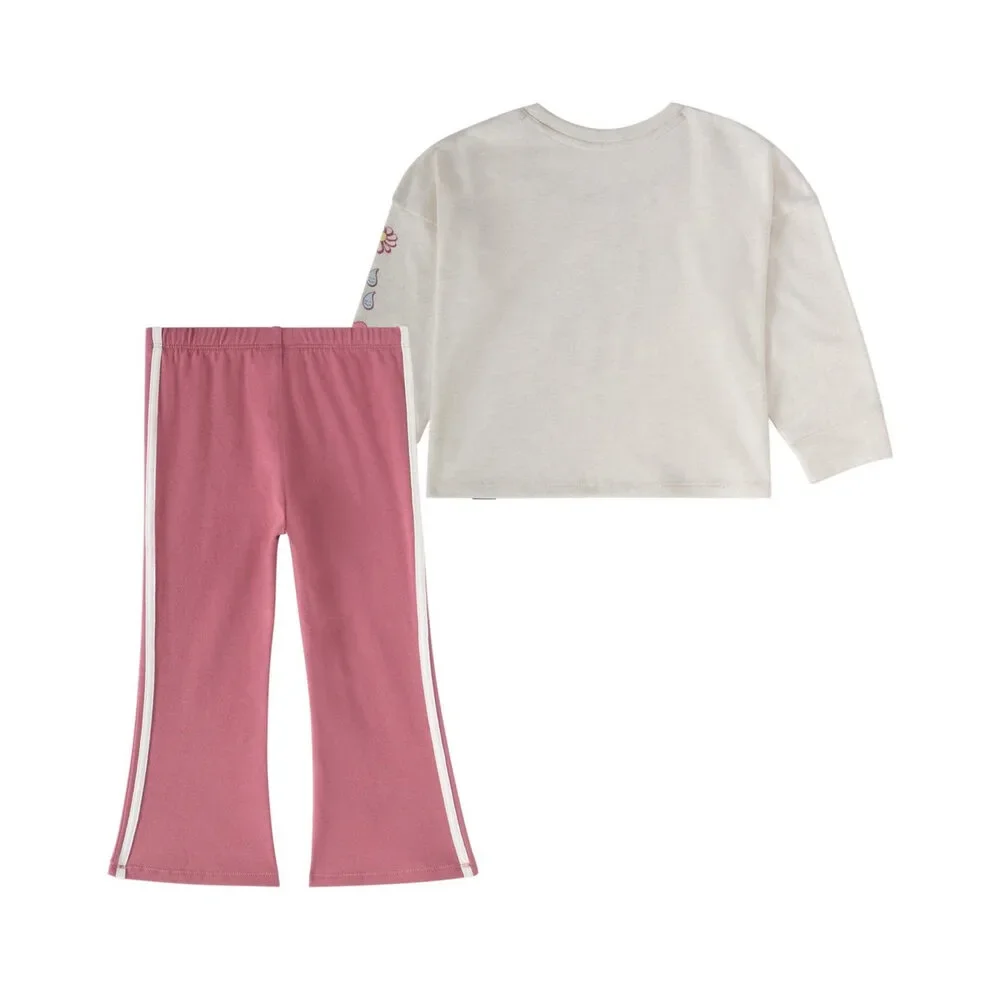 Adidas Girls Long Sleeve Tee and Flare Pant Set 24M